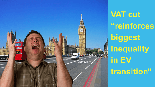 Domestic electricity VAT “reinforces biggest inequality in EV transition”